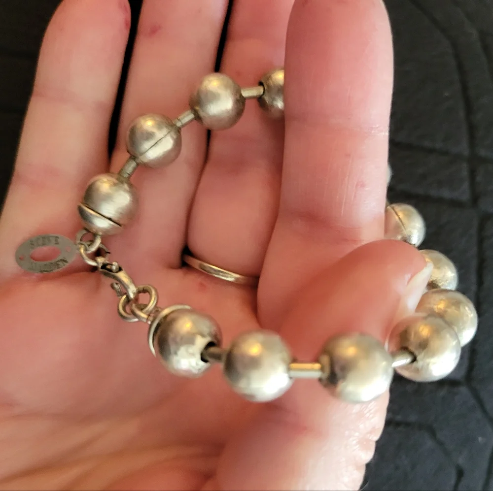 Vintage 1990s Steve Madden Silver Beaded Bracelet